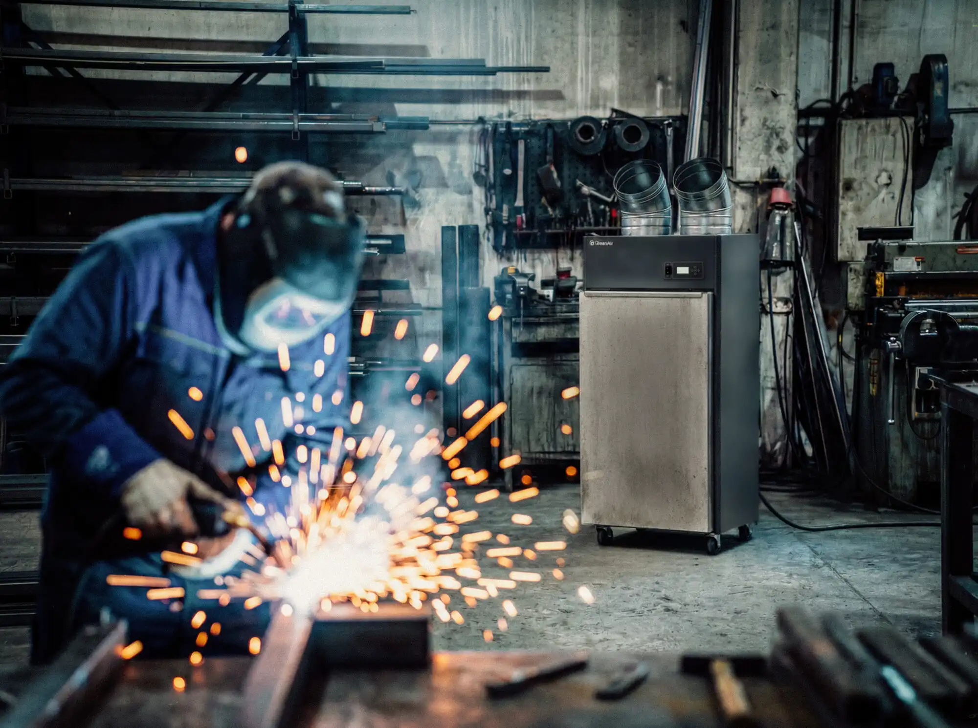 QleanAir air cleaner in welding environment